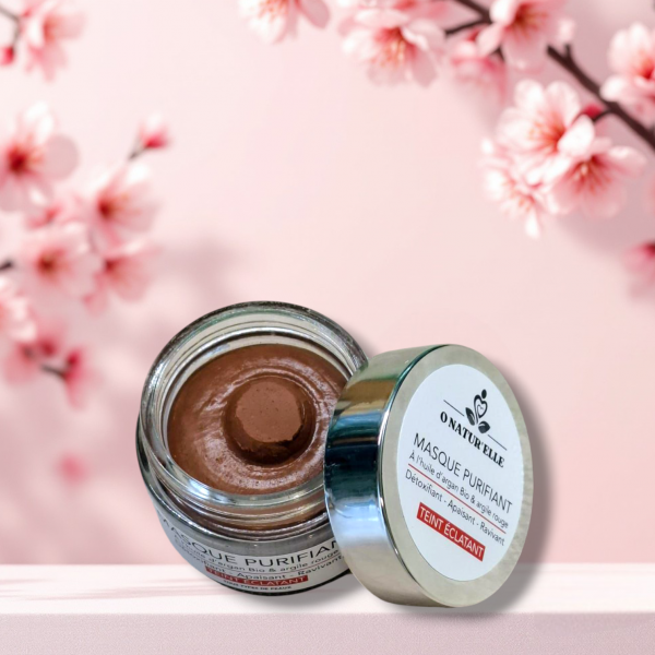 Masque purifiant detoxifiant à l'huile d'argan Bio et argile rouge