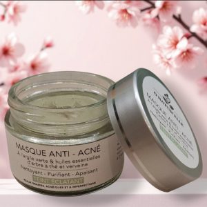 Masque anti acné à l'argile verte et huile essentielles d'arbre à thé et verveine